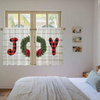 Christmas Wreaths Kitchen Curtains 54 Inch Long 2 Panel Set, Rod Pocket Window - Image 4