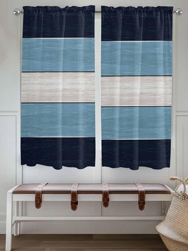 Vintage Country Woodcuts Window Valance Curtains, 2 Panel - Image 2