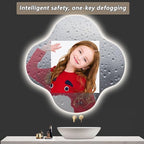 Irregular Bathroom Mirror with LED Light, Wall Mounted Mirror with Demister Pad - Image 3