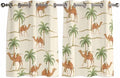 2 Panel Kitchen Cafe Curtains, Date Coconut Tree Sunlight Filtering Nature Air by Hokiten