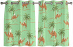 2 Panel Kitchen Cafe Curtains, Desert Camels Sunlight Filtering Nature Air by Hokiten
