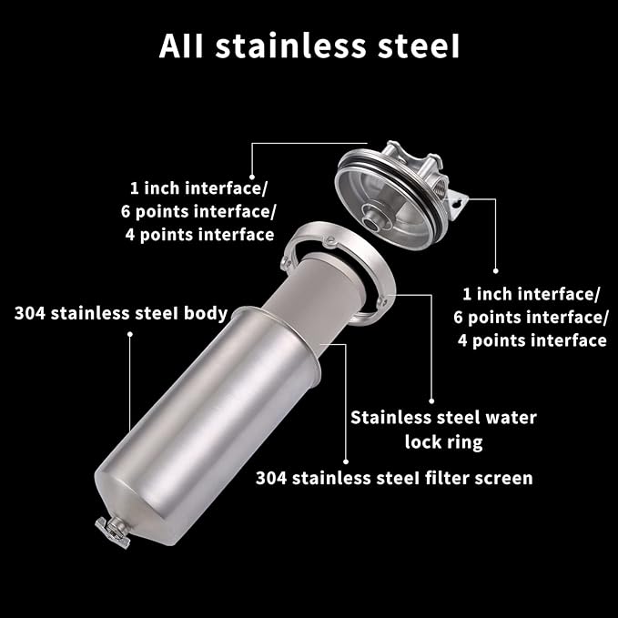 Amwater NSF/ANSI 42 Certi Stainless Steel Jumbo Size Filter Housing - Image 6