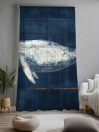 Sheer Curtains 96 Inches Long, Summer Whale Semi Sheer Curtains Light Filtering - Image 2