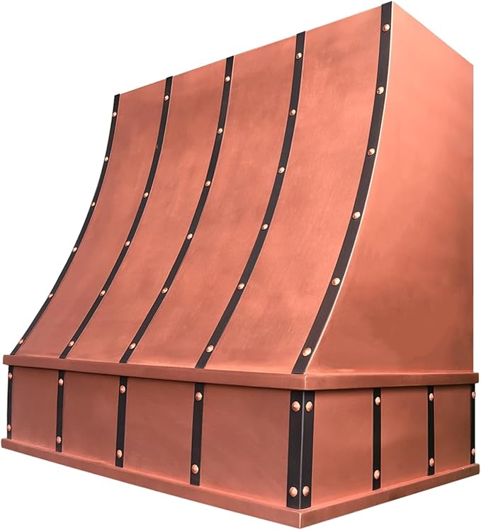 CT Copper Tailor Sloped Copper Vent Hood Wall Mount, 610 CFM Exhaust Fan - Image 2