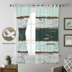 Blue Teal Living Room Curtains 84 Inch Length, Window Curtains Tab Top - Image 5