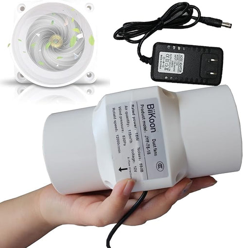 3 Inch/75mm Inline Duct Fan 12V 18W Variable Vent Blower Plastic Air Extractor by Unknown