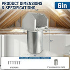 6 Inch Vent Covers for Wall, Galvanized Steel Dryer Vent Cover Outside - Image 2