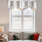 Grey Easter Tie Up Valance Curtains - Image 3