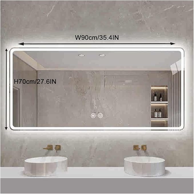 Smart Illuminated LED Bathroom Mirror，Bathroom Mirror - Image 2