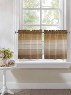 Vintage Brown Gradient Wood Grain Window Valance Curtains, Farmhouse Wood Barn - Image 5
