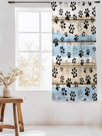 Sheer Curtains 63 Inch Length, Vintage Farmhouse Rustic Wooden Grain Privacy - Image 3