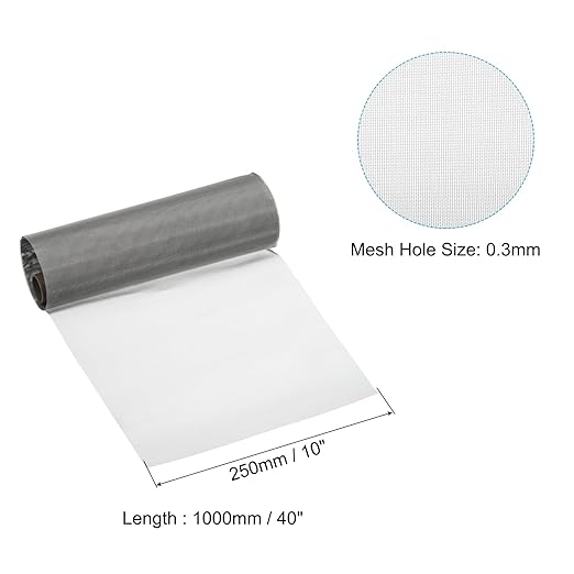 PATIKIL 40" L x 10" W Woven Wire Mesh, 60 Mesh 316L Stainless Steel Air Vent - Image 2