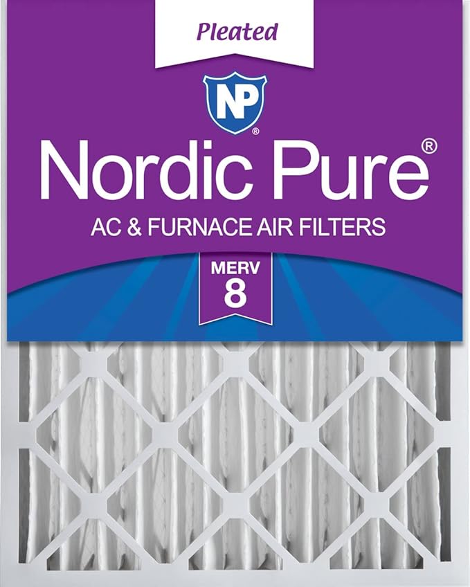 Nordic Pure 20x20x4 Pleated MERV 8 Air Filter 1 Pack by NordicPure