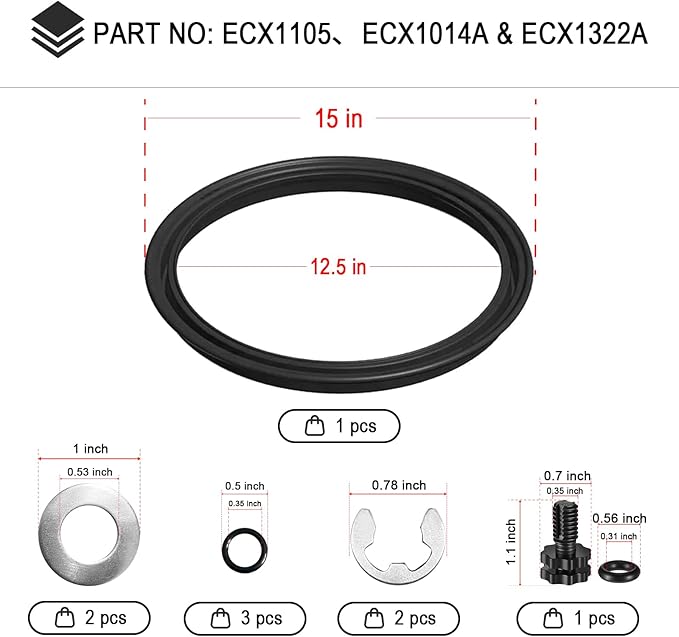 Generic Pool Filter Diaphragm Gasket ECX1105, Shaft kit ECX1014A and - Image 3