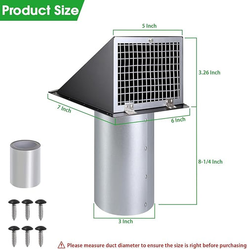 3 Inch Dryer Vent Cover Outside - Image 2