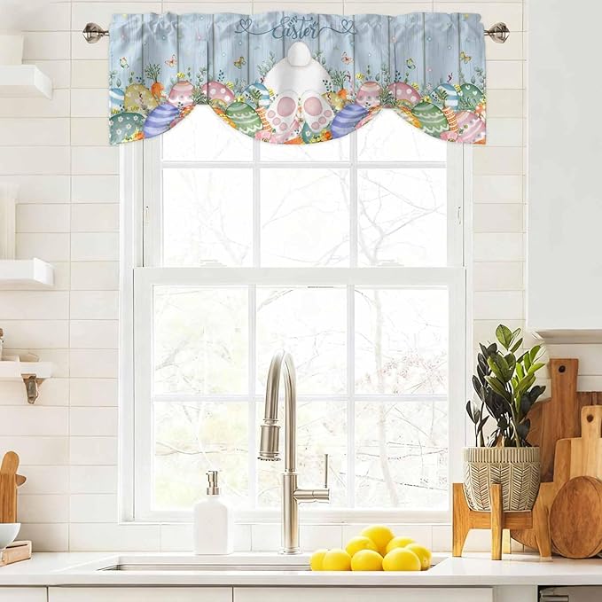 Spring Easter Tie Up Valance Curtains - Image 9