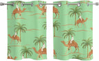2 Panel Kitchen Cafe Curtains, Desert Camels Sunlight Filtering Nature Air by Hokiten