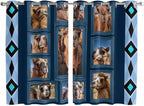 2 Panel Kitchen Cafe Curtains, Desert Camels Sunlight Filtering Nature Air by Hokiten