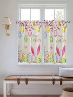 Happy Easter Kitchen Curtains 54 Inches Length, Spring Farmhouse Bunny Eggs - Image 4