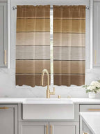 Vintage Brown Gradient Wood Grain Window Valance Curtains, Farmhouse Wood Barn - Image 3