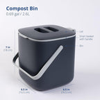 Blue Ginkgo Kitchen Compost Bin – Filter-Free, Odor-Tight Countertop Food Waste - Image 2