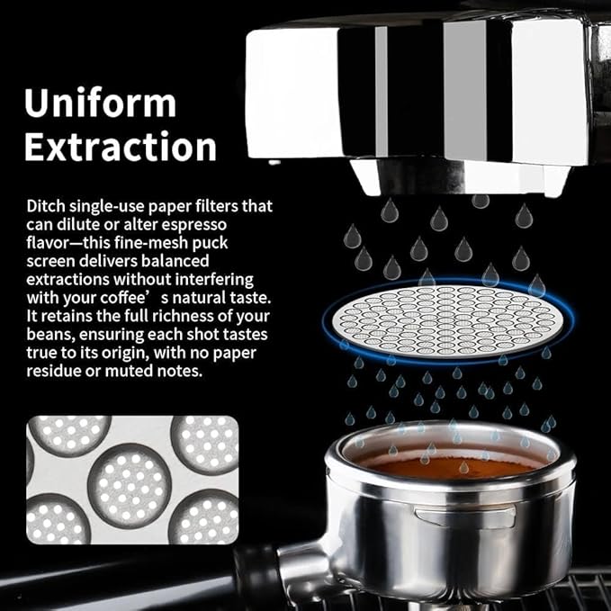 watchget 53mm Espresso Puck Screen Reusable Mesh Coffee Filter 0.8mm Thickness - Image 5