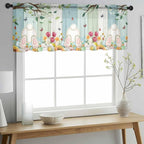 Easter Sheer Valances for Windows 54"x18", Light Filtering Kitchen Curtains - Image 2