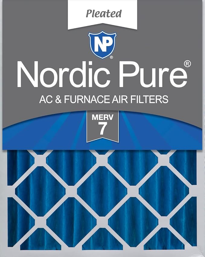 Nordic Pure 16x20x4 Pleated MERV 7 Air Filter 1 Pack by NordicPure