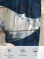Sheer Curtains 72 Inches Long, Ocean Whale Blue Semi Sheer Curtains Light - Image 6