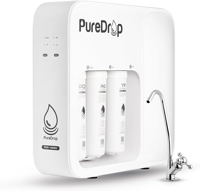 PDR-100RO 3-Stage Under Sink Reverse Osmosis Drinking Water Filtration System by PureDrop