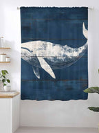 Sheer Curtains 72 Inches Long, Summer Whale Semi Sheer Curtains Light Filtering - Image 2