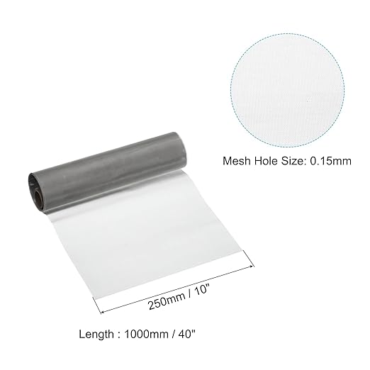 PATIKIL 40" L x 10" W Woven Wire Mesh, 100 Mesh 316L Stainless Steel Air Vent - Image 2
