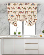 Tie Up Curtains for Windows, Summer Camels Adjustable Balloon Nature Linen - Image 4