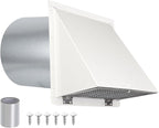 10 Inch Hooded Wall Vent with Screen and Damper, Galvanized Steel Exterior Wall by JYINCPED