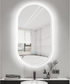 Oval LED Illuminated Bathroom Mirror, Wall-mounted Vanity Makeup Mirror - Image 7