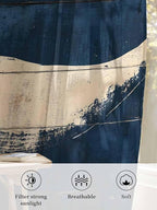 Sheer Curtains 108 Inches Long, Ocean Whale Blue Semi Sheer Curtains Light - Image 6