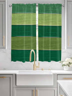Farm Retro Green Wood Grain Window Valance Curtains, Rustic Wooden Plank - Image 3