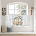 Easter Bunny Kitchen Tier Curtains 36 Inch Long 2 Panel Set, Rod Pocket Half by Unknown