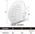 Zonon 24 Pcs Stainless Steel Soffit Vents 4 Inch Round Dryer Vent Cover - Image 2