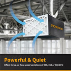 POWERTEC 3-Speed Remote Controlled Air Filtration System Woodworking, Hanging - Image 4