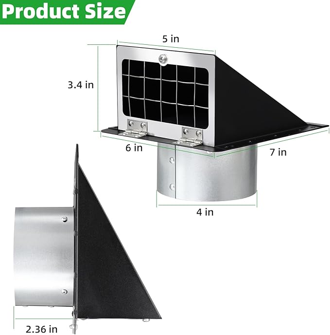 4 Inch Dryer Vent Cover Outside - Image 2