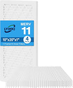 10x20x1 MERV 11 Air Filter, Quality AC/HVAC Furnace Filter，1 Reusable ABS Frame by LYJHKJ