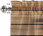 Kitchen Valances for Window, Farm Sunflower on Vintage Wood Grain Light - Image 4