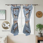 Farmhouse Wood Grain Living Room Curtains 84 Inch Length, Window Curtains Tab - Image 5