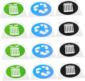 12pcs Waste Sorting Stickers Trash Can Recycling Decals Self-Adhesive Labels by HONMEET