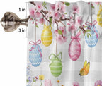 Happy Easter Tier Curtains 45 Inches Long, Spring Watercolor Bunny Eggs Flower - Image 6