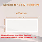 White Floor Register Vent Screen Cover 4"x12" Magnetic - Image 7