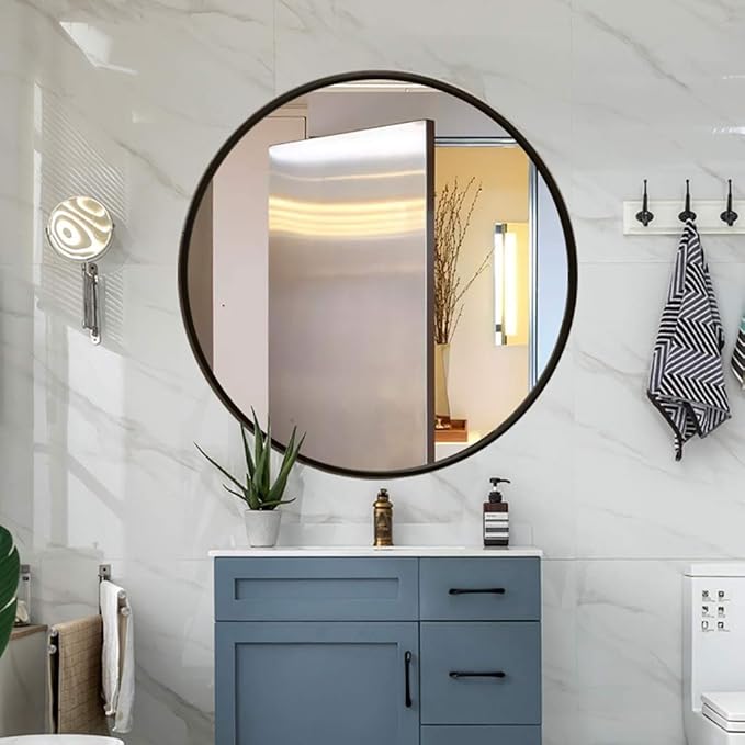 Round LED Bathroom Mirror Demister Pad IP44 Vanity Large Mirror Cold Light - Image 5