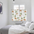 2 Panel Kitchen Cafe Curtains, Desert Camels Sunlight Filtering Nature Air - Image 4