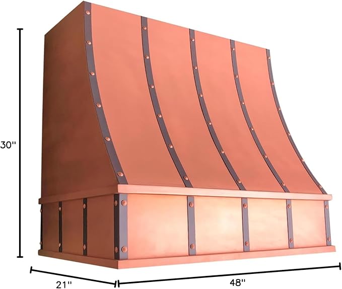 CT Copper Tailor Sloped Copper Vent Hood Wall Mount, 1150 CFM Exhaust Fan - Image 10
